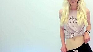 Her insanely short shorts dance has you craving that skinny blonde ass now!