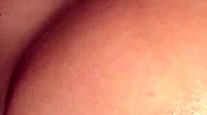 Wife's Big Tits Drip Cum After Shower Blowjob on Hubby's Monster Cock Titty Fuck