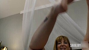 sara jay buzzes her soaked pussy with rapid vibrator in scorching hot cam tease