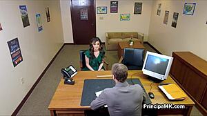 Principal, ever dreamed of seducing this busty housewife at work?