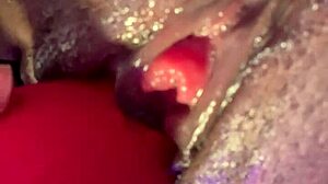 close up ebony pussy wet orgasm squirt