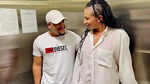 Young 18+ housewife's huge natural tits and fat ass tempt neighbour's rough fuck