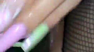 colombian milf rabitquicky shoves cucumber deep in squirting pussy