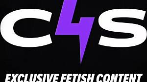 She's helpless stretched tight enduring brutal belly torment