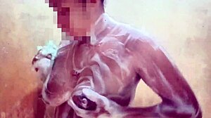 Sexy housewife teases her hairy pussy and big natural tits solo