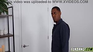 Shy petite blonde teen goes from kissing to deepthroat interracial fuck mid-filming!