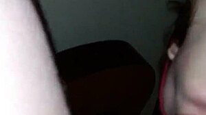 Girlfriend sucking old friend blindfolded, doesn't know she's filmed close up