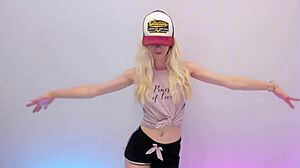 Her insanely short shorts dance has you craving that skinny blonde ass now!