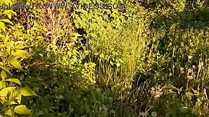 We masturbate hairy pussies with neighbor on street and explode in lesbian orgasm together!