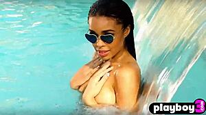 Stunning Black Milf Briana Ashley Rips Lingerie Exposing Huge Natural Tits Outdoors