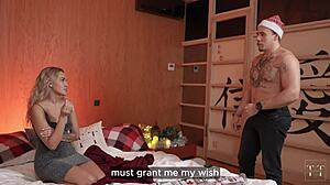 This Christmas Santa Delivers Beautiful Horny Blonde With Juicy Tits And Wet Pussy For Hardcore Fuck