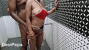 Fuck yeah! Stripped naked Indian wife bent over bathroom sink for hardcore pounding!