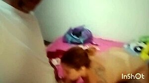 Fiery Redhead's Bare Pussy Filled with Hot Creampie Load