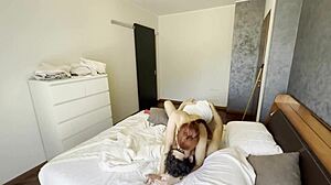 Hotel Redhead Maid Swallows My Cum in Italian