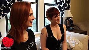 busty redhead siri with big natural tits and wet pussy lips loves clit licking