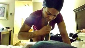 Ebony pro sloppy blowjob bent over doggystyle and extras