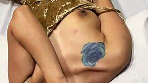 horny asian milf takes double penetration from dick and dildo in wild threesome