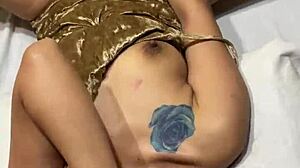 horny asian milf takes double penetration from dick and dildo in wild threesome