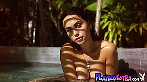 Claudia Tihan Naked Smoking Teen Strips Outdoor in Tropical Paradise