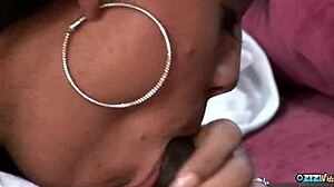 Fishnet bodysuit milf double penetrated by black stud post-masturbation