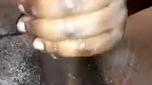 You ever stroked a massive black cock till it explodes cum all over like this?