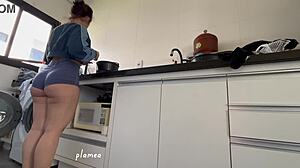 those tight shorts hugging her big latina ass