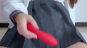 Japanese classmate in cute underwear gets vibration addiction buzz in panties