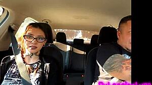 Tattooed Latina's steamy casting kisses lead to car fuck before hotel
