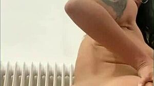 moaning loud shoving dildos deep in curvy tattooed pussy different positions compilation