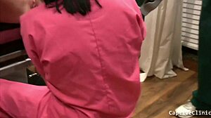 crystal frost interrogated choked gagged in nurse latex hospital