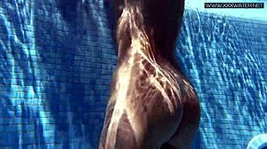 Hot Russian Pornstar Mary Kalisy Bikini Nude Poolside Public Small Tits Shower