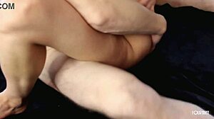 hot housewife rams dildo deep in skinny small tits pussy with lover