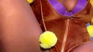 Lopunny cosplay pussy squirts wet after horny missionary fuck