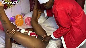 Hardcore Christmas pounding slams pornstar's pussy with monster cock.