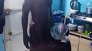 WOW BENT OVER EBONY WITH BIG PUSSY LIPS GETS DOGGYSTYLE IN KITCHEN PT1!