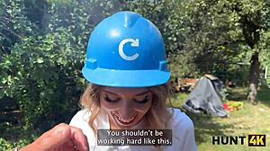 😍 sexy fanta fucks old hunter outdoors for big cash!!