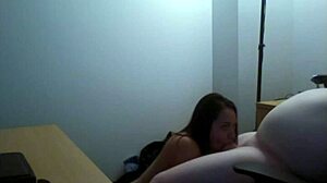 Jenny chokes and gags on thick cock in hardcore deepthroat session before pussy slam