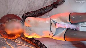 Cum Covered Petite Teen Moans from Machine Orgasms