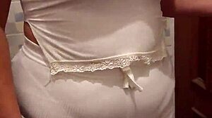 Best Friend's Mom Catches Me Jerking with Her Thong - Swallows Every Drop of My Load