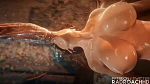 Lara's guts rocked so hard by futanari action, wow! 🔥🍆💦