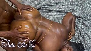 curvy black babe with big ass fucks dirty and hard