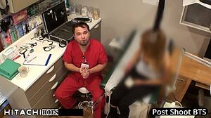 doctor forces hitachi orgasms on squirming patient guinea pig backstage