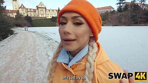 Kinky couple swaps wife for first threesome while boyfriend watches through glass