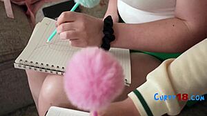 two curvy natural teens scare their teacher into rough sex