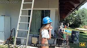 😍 sexy fanta fucks old hunter outdoors for big cash!!