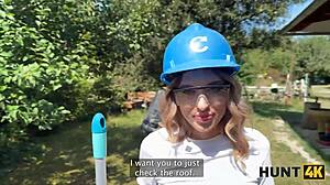 😍 sexy fanta fucks old hunter outdoors for big cash!!