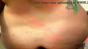 close up homemade pov cumshot blasts her huge latina ass cheeks