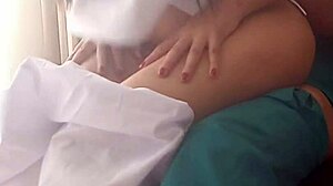 nurse latina gets bent over by patient! hidden cam catches her tight pussy ride in hospital