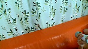 fucking this beauty asian milf's shaved pussy doggystyle in fishnets heels