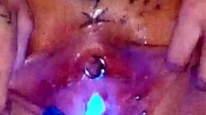 Watch amateur stretch piss hole cum squirt big natural tits pierced nipples wet pussy glowstick winter show!!